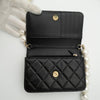 CHANEL Maxi Pearls Clutch with Chain Light Gold Hardware Full Set