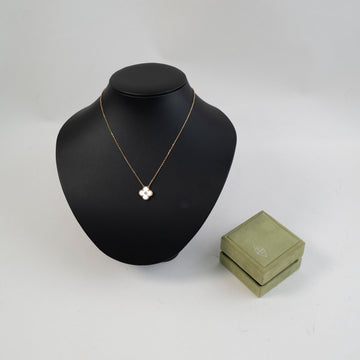Van Cleef & Arpels 2012 Holiday Vintage Alhambra Pendant Necklace 18K Rose Gold with Mother of Pearl and Diamond