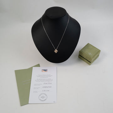 Van Cleef & Arpels Vintage Alhambra Pendant Necklace 18K White Gold and Guilloche 18K Rose Gold with Diamond