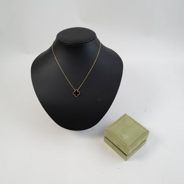 Van Cleef & Arpels Vintage Alhambra Pendant Necklace 18K Yellow Gold and Onyx 1