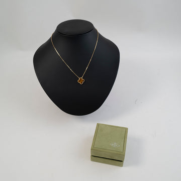 Van Cleef & Arpels Vintage Alhambra Necklace 18K Yellow Gold and Tiger Eye