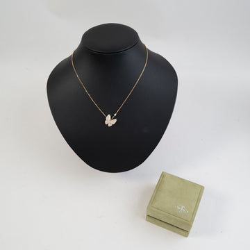 Van Cleef & Arpels Two Butterfly Pendant Necklace 18K White Gold and Diamond (1 of 3)