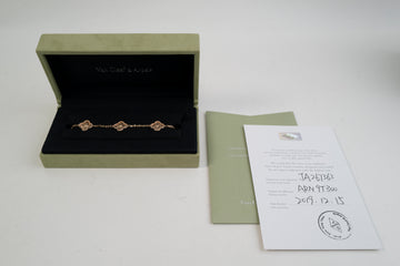Van Cleef & Arpels 5 Motifs Vintage Alhambra Bracelet Hammered Rose Gold