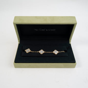 Van Cleef & Arpels 5 Motifs Vintage Alhambra Bracelet 18K Yellow Gold and Mother of Pearl