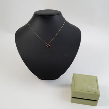 Van Cleef & Arpels Sweet Alhambra Heart Pendant Necklace 18K Rose Gold and Carnelian