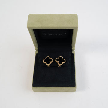 Van Cleef & Arpels Vintage Alhambra Earrings 18K Yellow Gold and Onyx