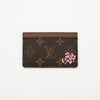 NEW Louis Vuitton Monogram Canvas Card Holder w/ Hand-Painted Cherry Blossom Motif