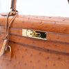 Hermès Cognac Ostrich Kelly Sellier 28 Gold Hardware 1994