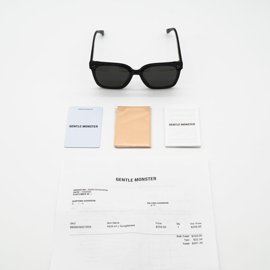 Gentle Monster Her 01 Unisex Square Sunglasses Full Set