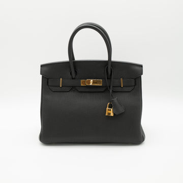 NEW Hermès Birkin 30 Noir Togo Gold Hardware C Stamp