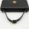 CHANEL Vintage Adjustable Top Handle Satchel Bag Lambskin Quilted 24K Gold Hardware