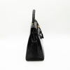 Hermès Black Shiny Porosus Crocodile Sellier Kelly 32 Gold Hardware 1997