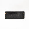 Hermès Black Shiny Porosus Crocodile Sellier Kelly 32 Gold Hardware 1997