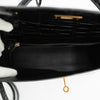 Hermès Black Shiny Porosus Crocodile Sellier Kelly 32 Gold Hardware 1997