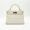 *Rare* Hermès Kelly 32 Retourné Dalmatian White Buffalo Skipper Palladium Hardware 2001