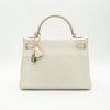 *Rare* Hermès Kelly 32 Retourné Dalmatian White Buffalo Skipper Palladium Hardware 2001