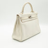 *Rare* Hermès Kelly 32 Retourné Dalmatian White Buffalo Skipper Palladium Hardware 2001