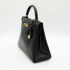 Hermès Vintage Noir Box Calf Kelly 32 Retourné Gold Hardware 1993
