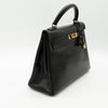 Hermès Vintage Noir Box Calf Kelly 32 Retourné Gold Hardware 1993
