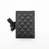 *Rare* CHANEL F/W 2022 Black Lambskin Mini Book Card Holder Light Gold Hardware 22B AP2953