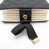 *Rare* CHANEL F/W 2022 Black Lambskin Mini Book Card Holder Light Gold Hardware 22B AP2953