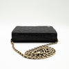 CHANEL F/W 2022 Black Lambskin Book Wallet on Chain Light Gold Hardware 22B AP2952