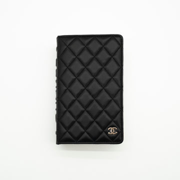 CHANEL F/W 2022 Black Lambskin Book Wallet on Chain Light Gold Hardware 22B AP2952