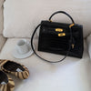 Hermès Black Shiny Porosus Crocodile Sellier Kelly 32 Gold Hardware 1997