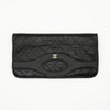 *Rare* CHANEL Pochette 31 Clutch Black Quilted Shiny Crumpled Calfskin Light Gold Hardware