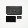 *Rare* CHANEL Pochette 31 Clutch Black Quilted Shiny Crumpled Calfskin Light Gold Hardware