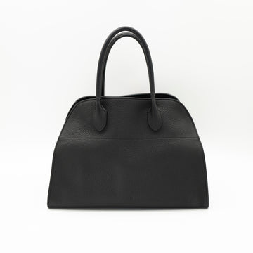 The Row Soft Margaux 12 Black Matte Grained Calfskin PHW