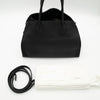 The Row Soft Margaux 12 Black Matte Grained Calfskin PHW