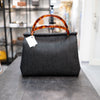 CHANEL Vintage Dark Wash Denim Tortoiseshell Top Handle Tote