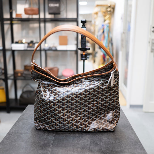 Goyard Bohème Hobo Bag Brown/Black Goyardine Canvas