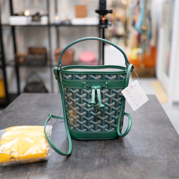Goyard Petit Flot PM Bucket Bag Green Goyardine Canvas