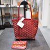 Goyard St. Louis PM Tote Red Goyardine Canvas with Pouch
