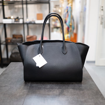The Row Margaux 15 Matte Grained Calfskin Black