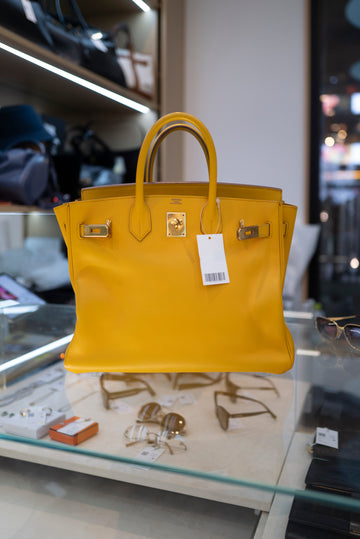 Hermès Vintage 1998 Epson Leather Birkin 35 Marigold