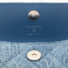 CHANEL Denim Camellia Sweet Heart Clutch with Chain AP3224