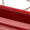CHANEL Dark Red Camellia Embossed WOC Lambskin SHW A47421
