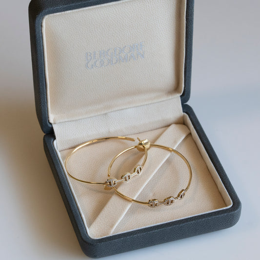 HOORSENBUHS 18K Yellow Gold Hoop Earrings with Diamonds