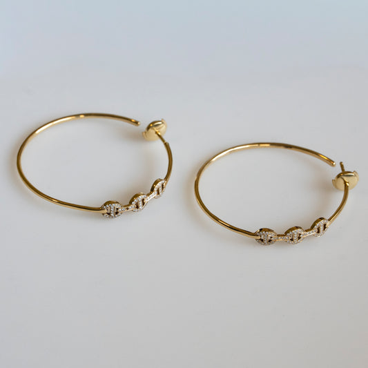 HOORSENBUHS 18K Yellow Gold Hoop Earrings with Diamonds