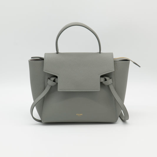 Celine Nano Belt Bag Grained Calfskin Gray