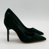 Manolo Blahnik BB 105 Pointed Toe Pumps in Dark Green Velvet Size 36