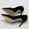 Manolo Blahnik BB 105 Pointed Toe Pumps in Dark Green Velvet Size 36