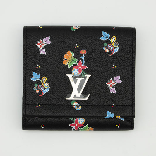 Louis Vuitton Limited Edition Flowers Portefeuille LockMe II Compact Wallet M62081 TA4147