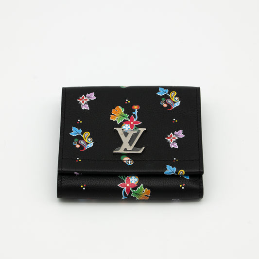 Louis Vuitton Limited Edition Flowers Portefeuille LockMe II Compact Wallet M62081 TA4147
