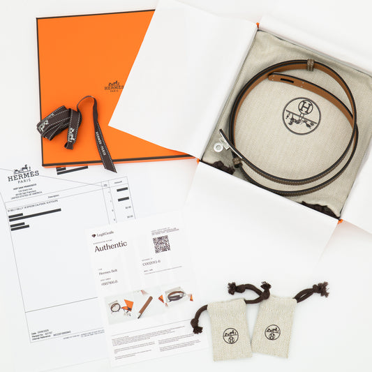 Hermès Kelly 18 Belt Etoupe Epsom Leather Palladium Hardware W 2024 Full Set