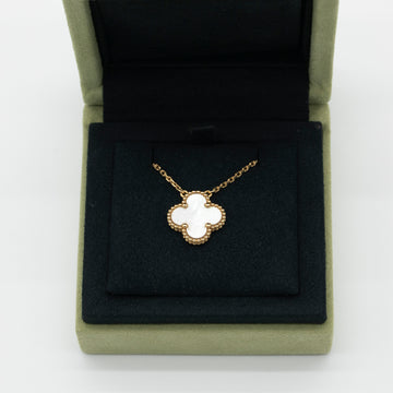 Van Cleef & Arpels Mother of Pearl Vintage Alhambra Necklace 18K Yellow Gold Full Set