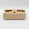 NEW CHANEL Medium Classic Flap Beige Clair Lambskin Quilted Gold Hardware Full Set